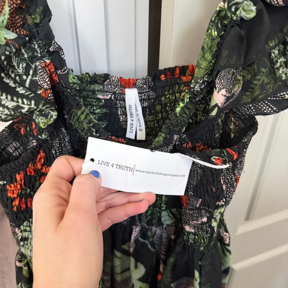 Live 4 Truth Smocked Maxi Dress with Ruffled Straps - Picture 3 of 9